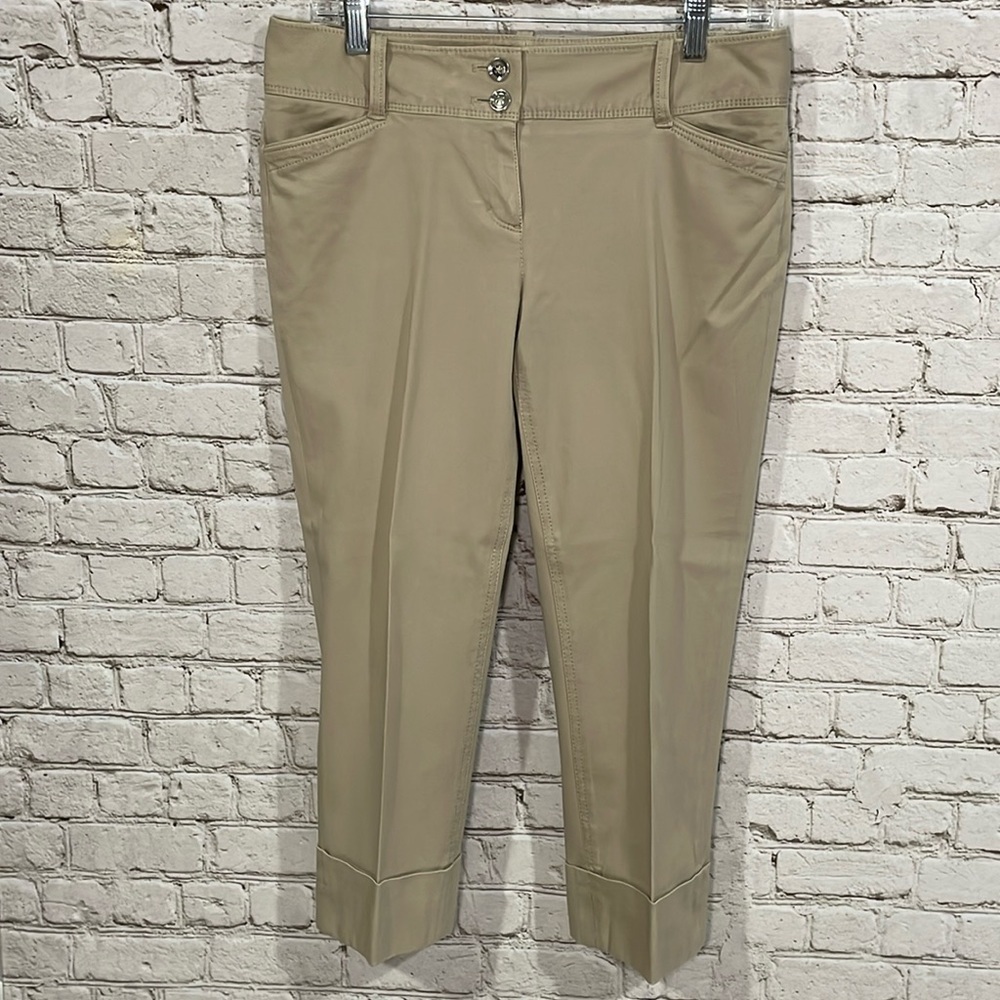 White House Black Market Slim Crop Khaki Size 6